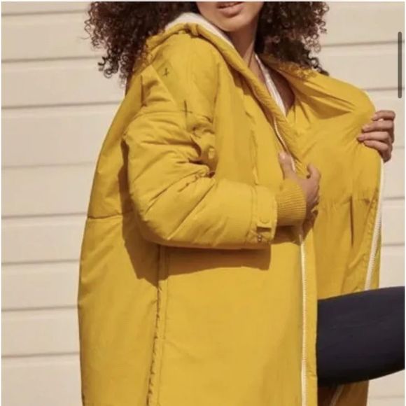 Free People Jackets & Blazers - Free People Movement Survival Mode Puffer Hooded Drawstring Desert Yellow Gold
